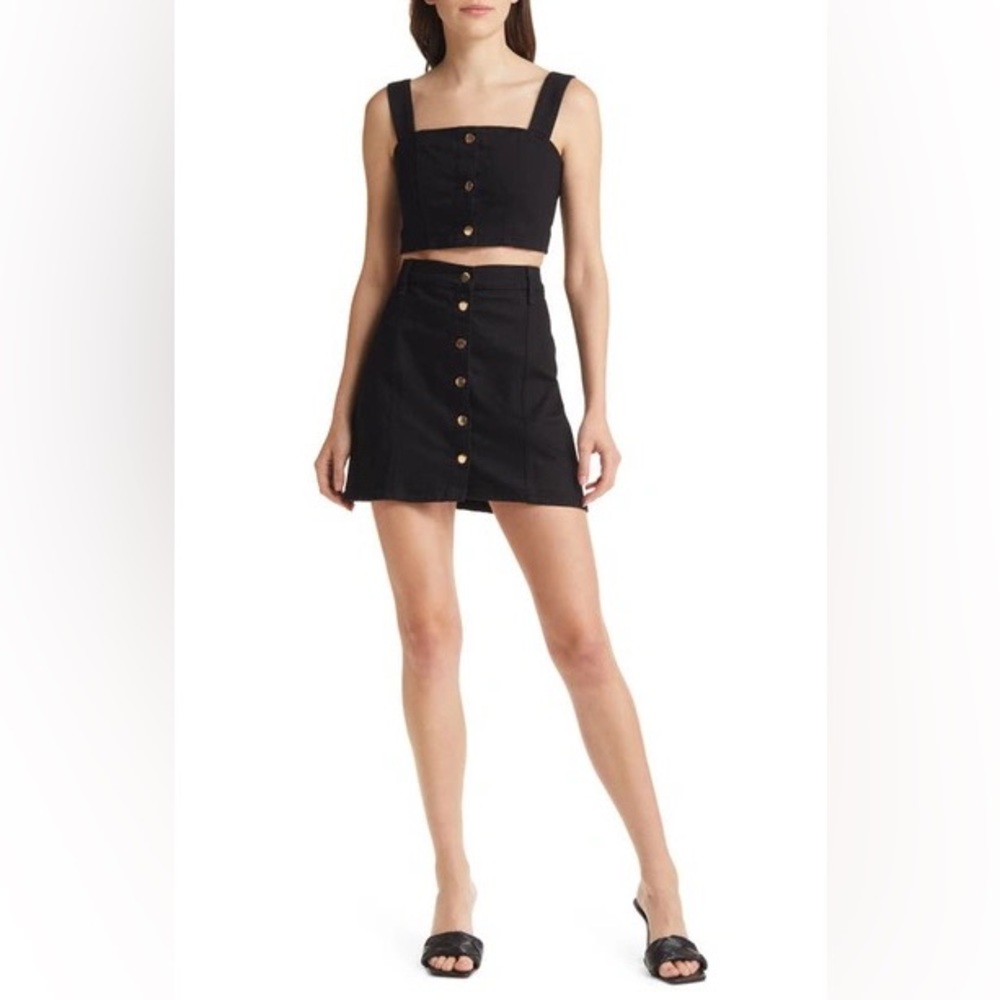 Reformation Chrissy Cropped Stretch-denim Co-ord Set